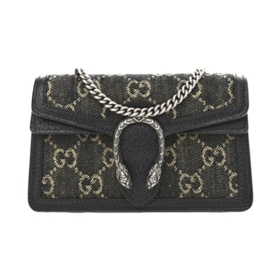 Gucci Mini Dionysus Black Denim GG Shoulder Bag