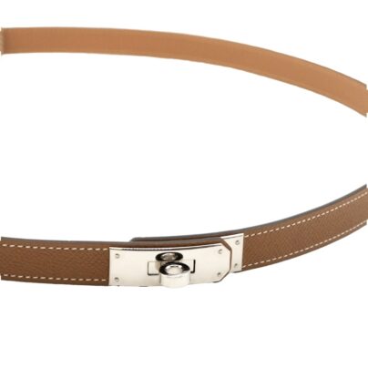 Hermes Kelly 18 Slim Belt Gold Epsom Leather Palladium Hardware