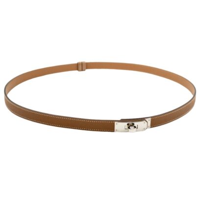 Hermes Kelly 18mm Slim Belt Gold Epsom Leather Palladium Hardware