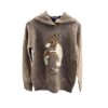 Ralph Lauren Polo Bear Wool Blend Knit Brown Hoodie Size M