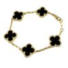 Van Cleef and Arpels Alhambra 5 Motifs Onyx and yellow gold Bracelet