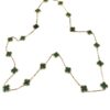 Van Cleef and Arpels Alhambra Long Necklace 20 motifs in Green Malachite and 18k yellow gold