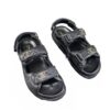 Chanel Black leather dad sandals cc logo