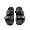 Christian Dior DiorAct Slide Sandals Black Lambskin Leather Size 38