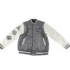 Givenchy Grey Varsity Jacket in Wool blend and Leather