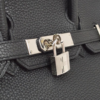 Hermes Birkin 30 Black Leather Handbag Palladium Hardware front lock