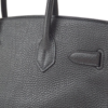 Hermes Birkin 30 Black Leather Handbag Palladium Hardware handle