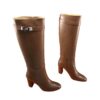 Hermes Jumping Knee high boots brown leather size 39