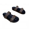 Louis Vuitton Bom Dia Flat Brown Monogram Buckle Sandals Size 38
