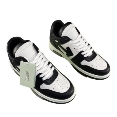 Off White Black and White Leather Sneakers Size 40