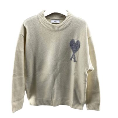 AMI PARIS Beige Ami De Coeur Wool Sweater