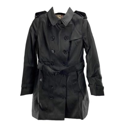 Burberry Long Black Belted Coat Size S