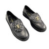 Chanel Loafers quilted black leather and gold Size 37