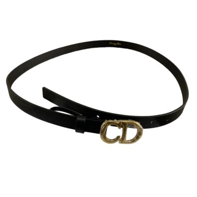 Christian Dior Ultrasmooth 20mm Black Saddle Belt Size 100