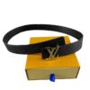 Louis Vuitton LV Initiales Black Embossed Reversible Belt