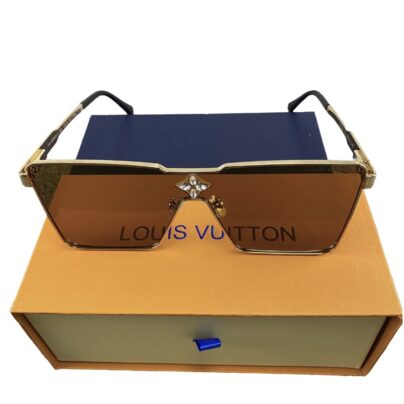Louis Vuitton Metal Cyclone Square Sunglasses Gold Frame