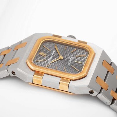 Audemars Piguet Rectangular Royal Oak Lady Quartz Wristwatch in Steel and Yellow Gold