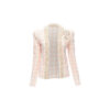 Balmain White Pink Wool Blazer