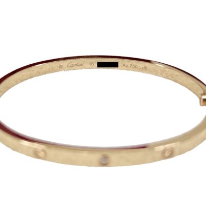 Cartier Love Bracelet 6 Diamonds and 18k Yellow Gold Size 16 Bangle