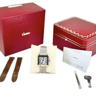 Cartier Santos Medium Stainless Steel and Gold Watch