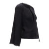 Chanel Coat Black Tweed Cape with Raw Edges side