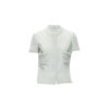 Chanel Light Blue Tweed Short Sleeve Shirt