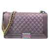 Chanel Medium Boy Bag Iridescent Leather Flap
