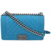 Chanel Medium Boy Blue Lambskin Quilted Handbag