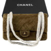 Chanel Medium Classic Double flap Handbag Brown Suede Leather GHW