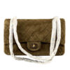 Chanel Medium Classic Handbag Brown Suede Leather GHW