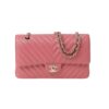 Chanel Medium Classic Pink Chevron Double Flap Bag