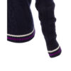 Chanel Navy Embroidered Schoolboy Badge Knit Sweater white striped trim