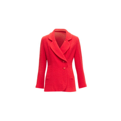 Chanel Red Wool Blazer Jacket