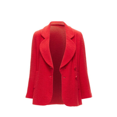 Chanel Red Wool Blazer Jacket front