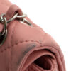 Chanel Used Double Flap Bag Pink Silvertone Hardware side stain