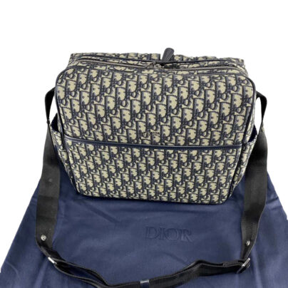 Christian Dior Baby Dior Changing Bag Beige and Blue Oblique Jacquard