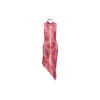 Christian Dior Red Asymmetric John Galliano Leather Choker sheer dress
