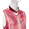 Christian Dior Red Asymmetric John Galliano Leather Choker sheer dress leather choker