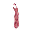 Christian Dior Red Asymmetric John Galliano Leather Choker sheer dress side