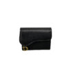 Dior Saddle Lotus Black Leather Wallet