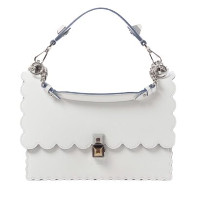 Fendi Vitello Liberty Kan I White Blanco Leather Handbag
