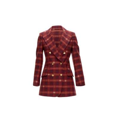 GUCCI Red GG Blazer Garden Alessandro Michele plaid blazer