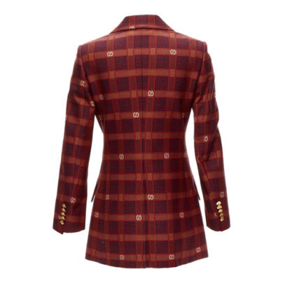 GUCCI Red GG Blazer Garden Alessandro Michele plaid blazer back