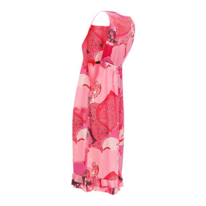 Gucci Red Pink Floral Tom Ford cutout strap dress side