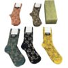 Gucci Set of Socks 5 pairs Black Yellow Green Orange Brown