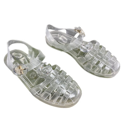 Gucci Transparent Double G Rubber Sandals Size 37