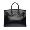Hermes Birkin 35 Handbag Blue Indigo Box Leather GHW back