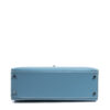 Hermes Kelly Sellier 32 Handbag Celestial Blue Box Calf Leather SHW Bottom View