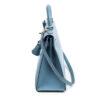Hermes Kelly Sellier 32 Handbag Celestial Blue Box Calf Leather SHW Left Side View