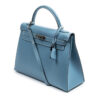 Hermes Kelly Sellier 32 Handbag Celestial Blue Box Calf Leather SHW Sideways View